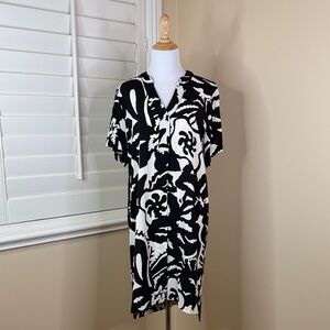H&M Black and Cream Patterned Dress